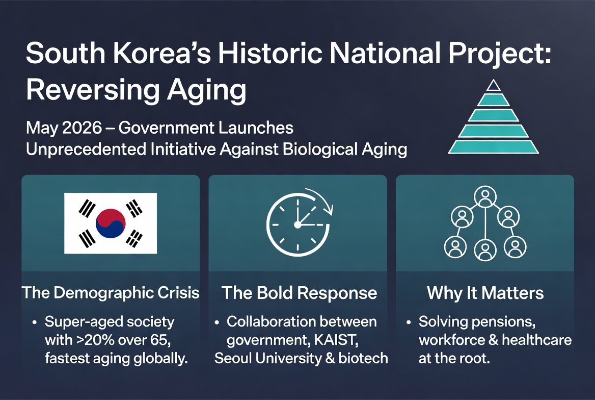 Corea lanza un proyecto nacional para revertir el envejecimiento, ¿qué significa esto?