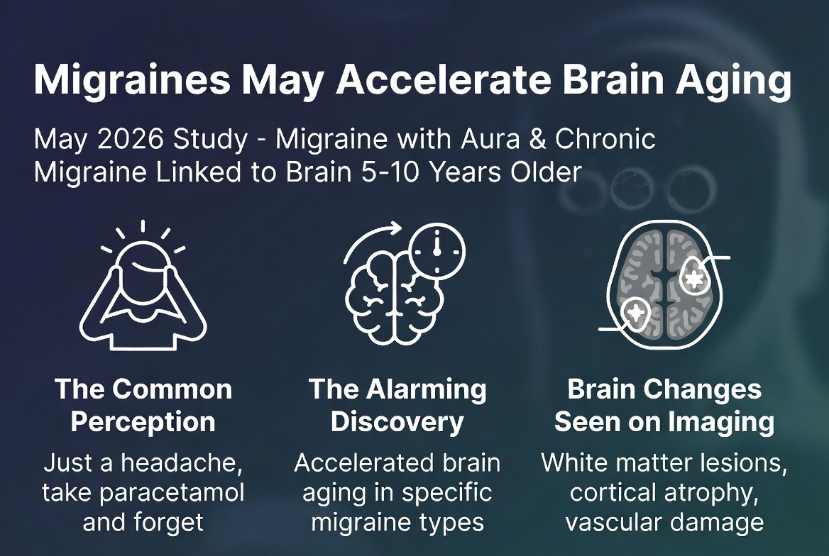Migraña y envejecimiento cerebral: la señal de dolor de cabeza que indica un cerebro que envejece más rápido