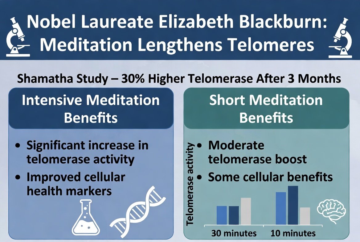 Meditation und Telomere: Wie 6 Stunden tägliche Stille Ihre Zellen verlängern